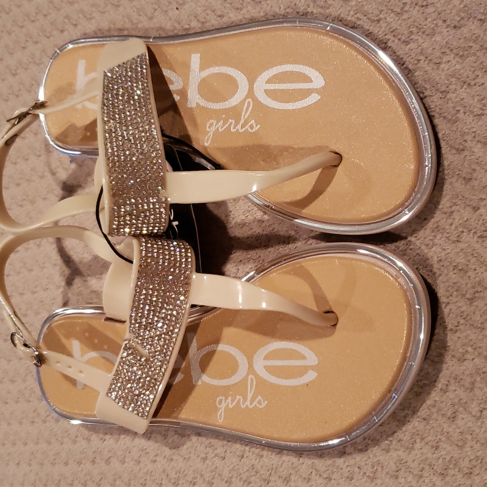 NWT Bebe Girls Rhinestone Sandals